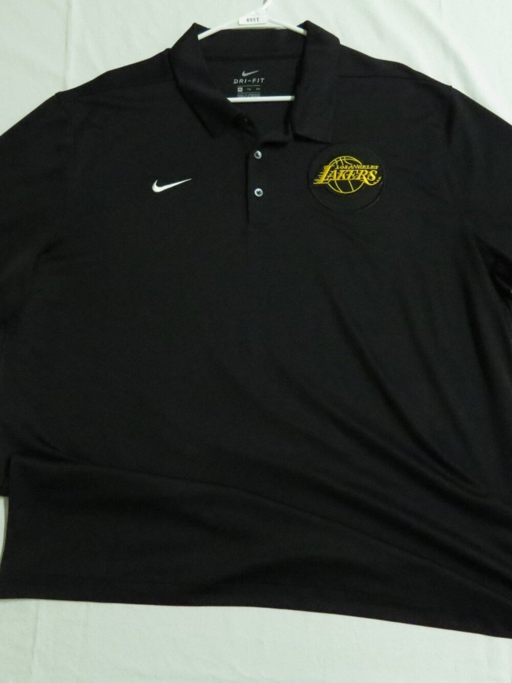 2XL LAKERS Black Nike Dri-Fit Men's #33L Polo Shirt